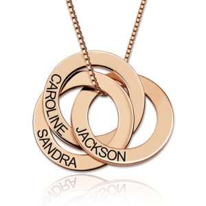 Russian Ring Necklace with Engraving - Rose Gold Plated