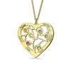 Heart Family Tree Necklace with birthstones in Gold Plating