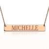 Engraved Name Bar Necklace In Rose Gold