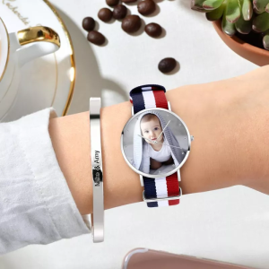 Womens Photo Watch Color Nylon Strap