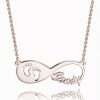 Baby Footprint Infinity Name Necklace Rose Gold Plated