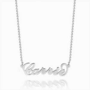 "Carrie" Style Name Necklace Silver