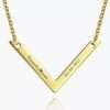 Engraved Bar Necklace 14k Gold Plated