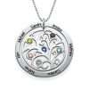 Family Tree Birthstone Necklace in Sterling Silver