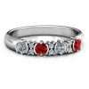 4 Stone Circular Half Bezel and Twin Accent Ring