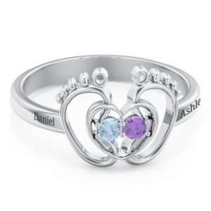 Little Footsteps Birthstone Ring