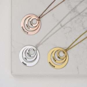 Three Disc Necklace with Rose Gold Plating