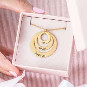 Three Disc Necklace with Gold Plating