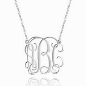 Large Monogram Necklace Silver