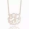 Monogram Necklace Rose Gold Plated