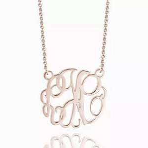 Monogram Necklace Rose Gold Plated