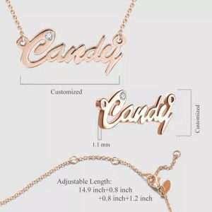 Personalized CZ Name Necklace Rose Gold