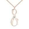 Vertical Infinity Name Necklace With Birthstones Rose Gold Plated