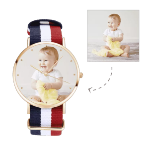 Womens Rose Goldtone Photo Watch Color Nylon Strap