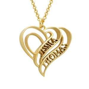 Personalized 3D Heart Necklace with Gold Plating