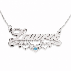 Name Necklace with underline Hearts